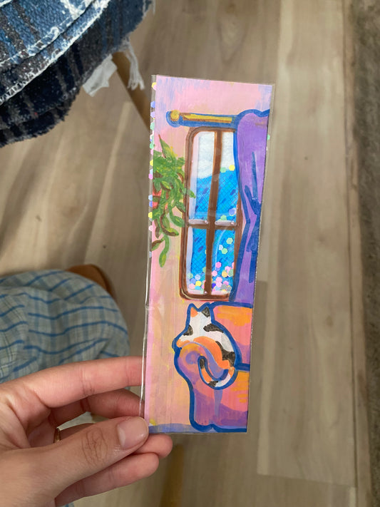 Rainy Window Cat Bookmark